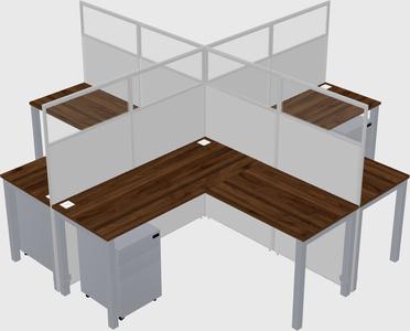 Shared l-shaped cubicles