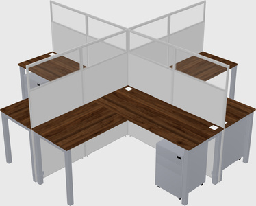 Shared l-shaped cubicles