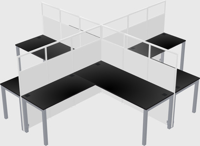 Shared l-shaped cubicles