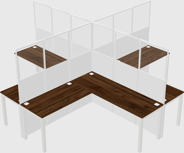 Shared l-shaped cubicles