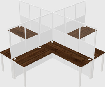 Shared l-shaped cubicles
