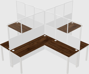 Shared l-shaped cubicles
