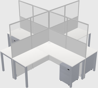 Shared l-shaped cubicles