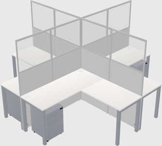Shared l-shaped cubicles