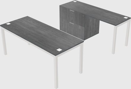Parallel desk + file cabinet