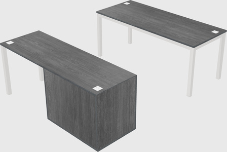 Parallel desk + file cabinet