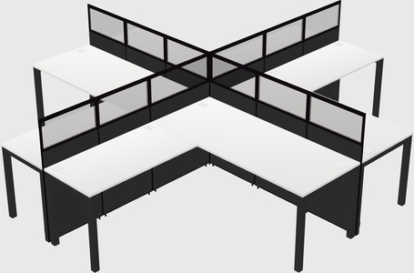 Shared l-shaped cubicles