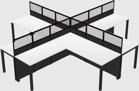 Shared l-shaped cubicles