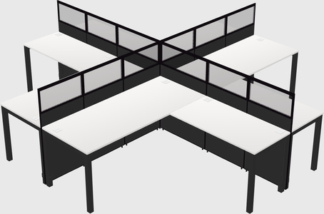 Shared l-shaped cubicles
