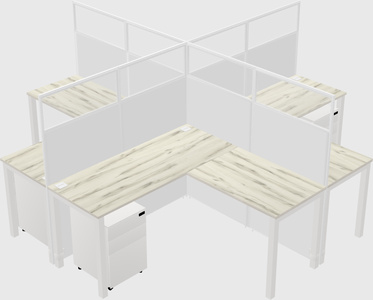 Shared l-shaped cubicles