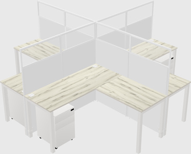 Shared l-shaped cubicles