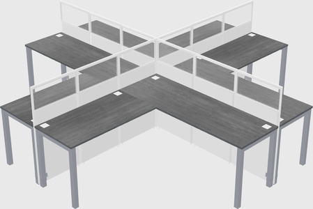 Shared l-shaped cubicles