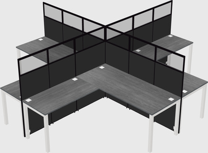 Shared l-shaped cubicles