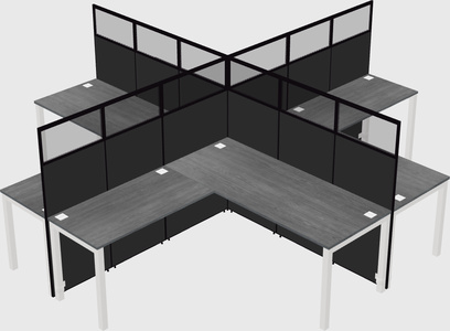 Shared l-shaped cubicles