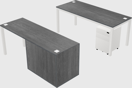 Parallel desk + file cabinet