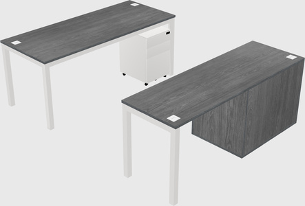 Parallel desk + file cabinet