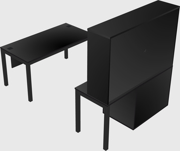 Parallel desk + file cabinet