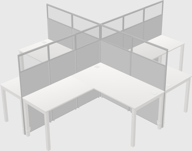 Shared l-shaped cubicles