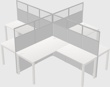 Shared l-shaped cubicles