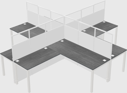 Shared l-shaped cubicles