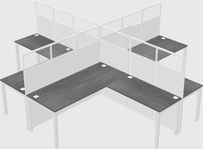 Shared l-shaped cubicles