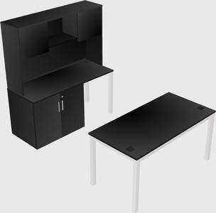 Parallel desk + cabinet
