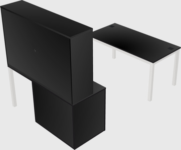 Parallel desk + cabinet