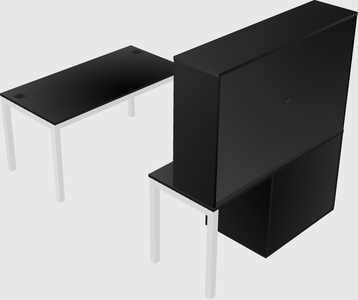 Parallel desk + cabinet