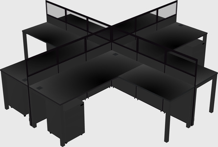 Shared L-shaped Cubicles