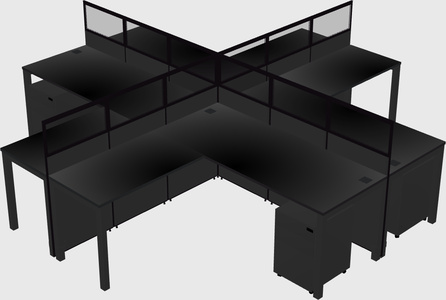 Shared l-shaped cubicles