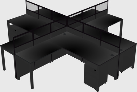 Shared l-shaped cubicles