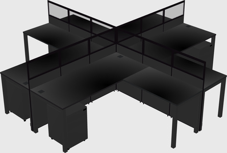 Shared l-shaped cubicles