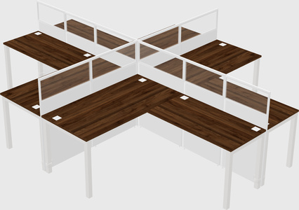 Shared l-shaped cubicles