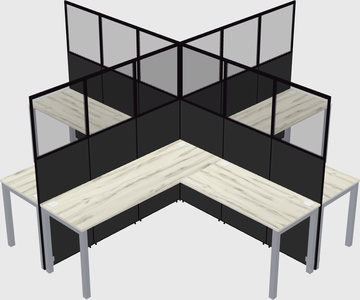 Shared l-shaped cubicles