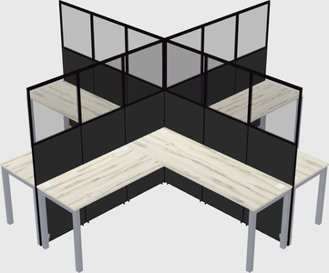 Shared l-shaped cubicles