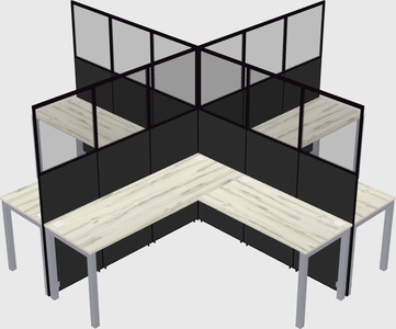 Shared l-shaped cubicles