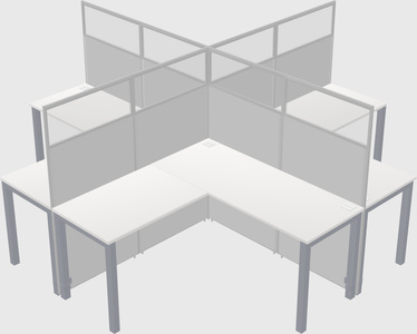 Shared l-shaped cubicles