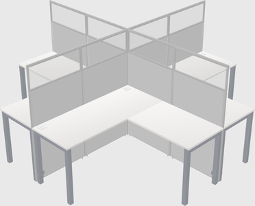 Shared l-shaped cubicles