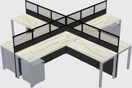 Shared l-shaped cubicles