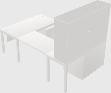 U-shaped desk + file cabinet