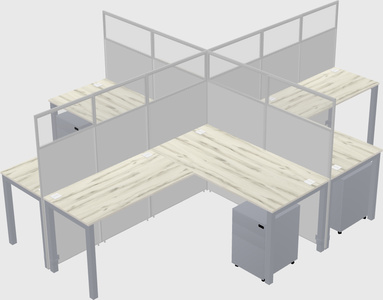 Shared l-shaped cubicles