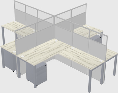 Shared l-shaped cubicles