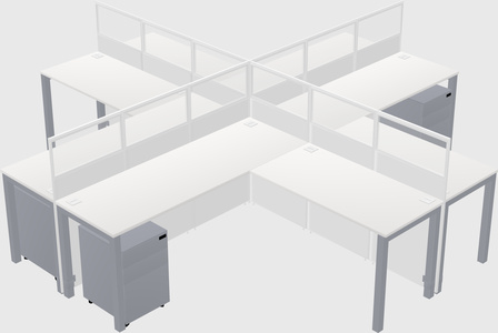 Shared l-shaped cubicles