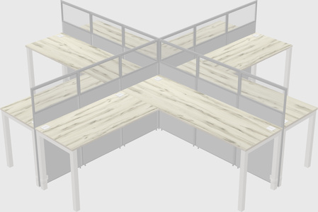 Shared l-shaped cubicles