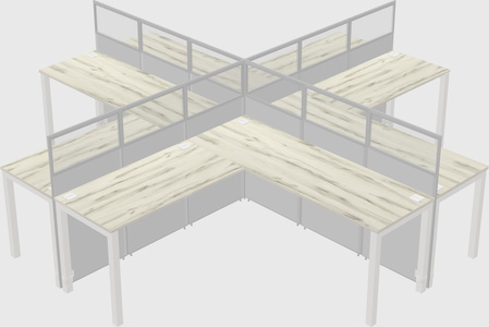 Shared l-shaped cubicles