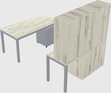 Parallel desk + file cabinet