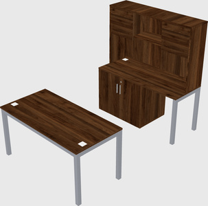 Parallel desk + cabinet