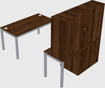 Parallel desk + cabinet