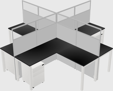 Shared l-shaped cubicles