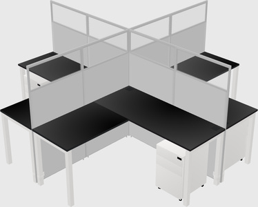 Shared l-shaped cubicles